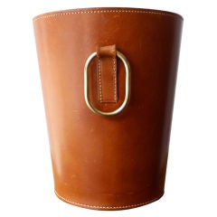 Cognac Leather Carl Aubock Wastepaper Basket