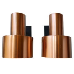 Pair of Copper Wall Lights by Johannes Hammerborg