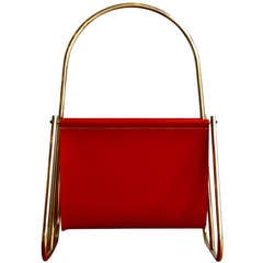 Bright Red Double Magazine Holder by Carl Aubock