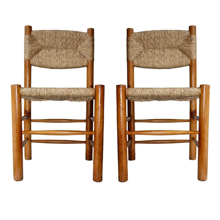 Charlotte Perriand Pair of Sidechairs