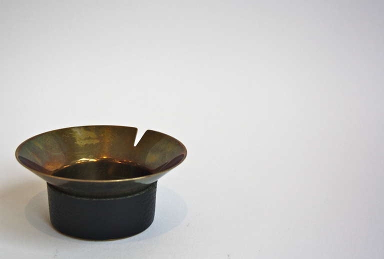 Austrian Carl Aubock Lovely Brass & Leather Ashtray