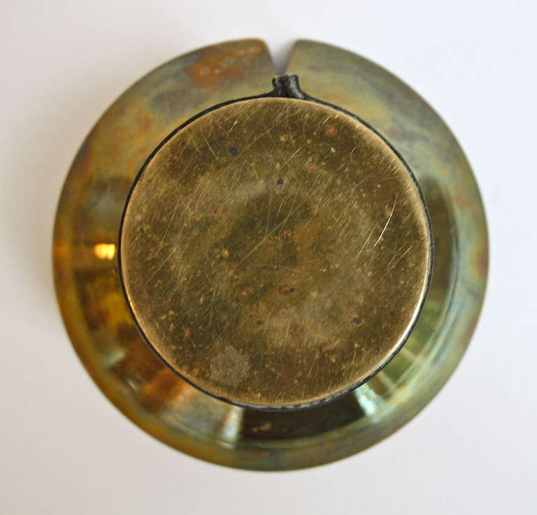 Mid-20th Century Carl Aubock Lovely Brass & Leather Ashtray