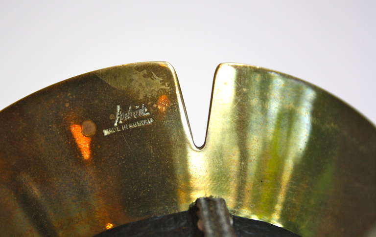 Carl Aubock Lovely Brass & Leather Ashtray 1