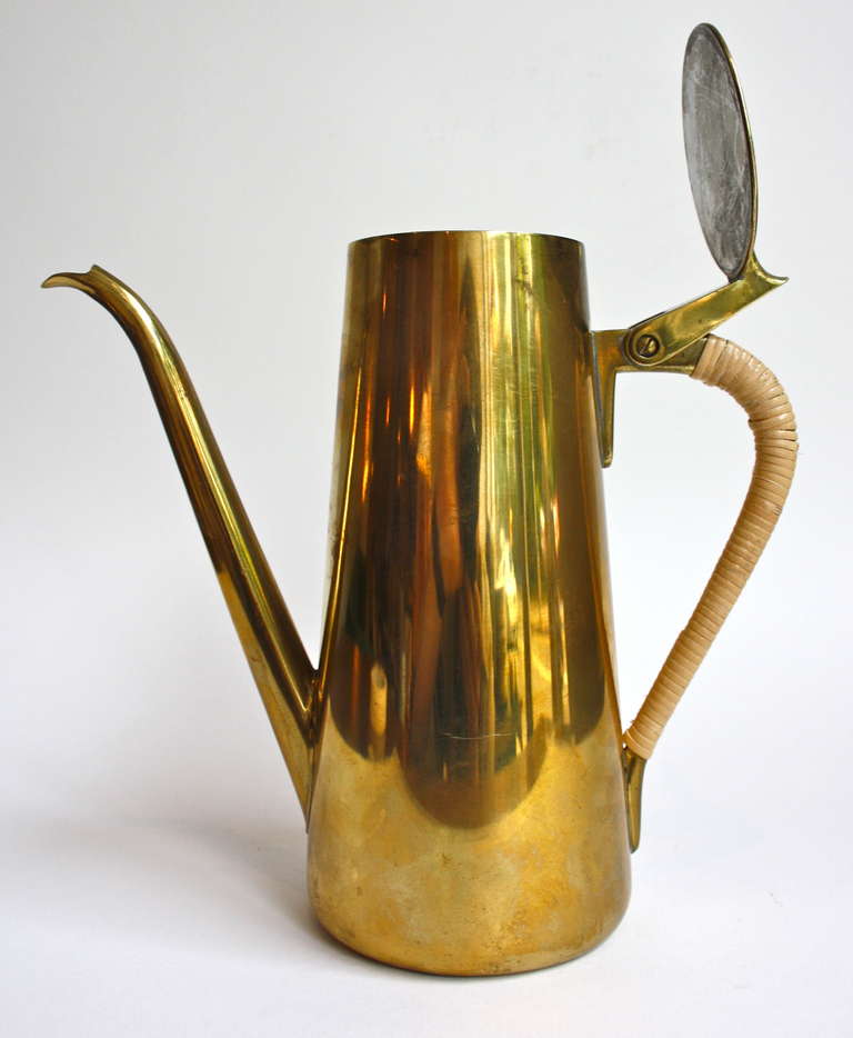 Modern Brass Coffee Pot by Carl Aubock