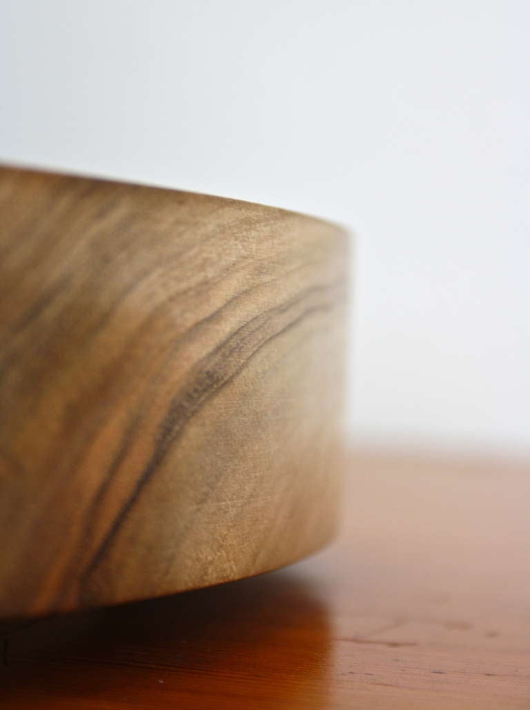 Walnut Exceptional Square Edges Fruitbowl and Knives by Carl Aubock
