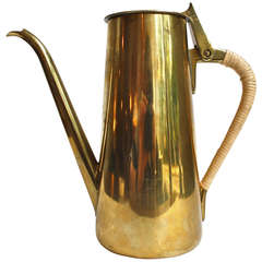 Retro Brass Coffee Pot by Carl Aubock