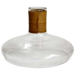 Vintage Glass & Wicker Vase by Carl Auböck