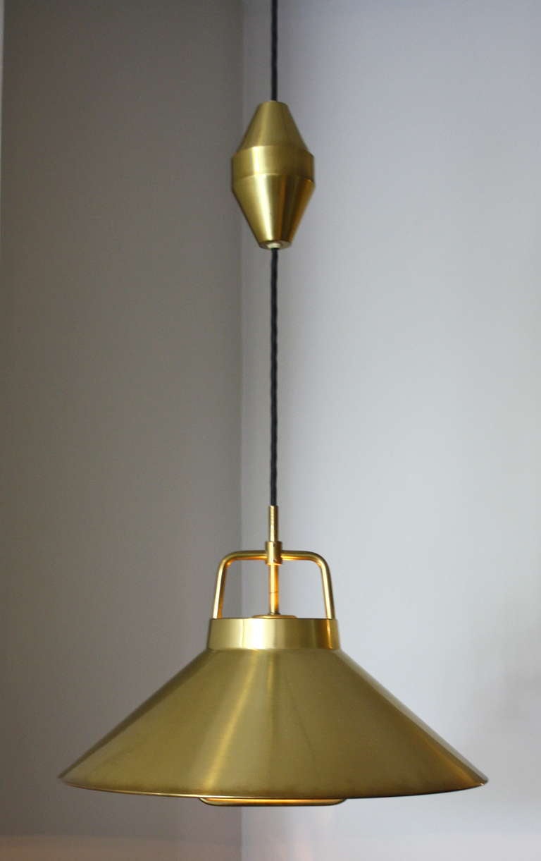 Scandinavian Modern Brass Pendant Light by Frits Schegel