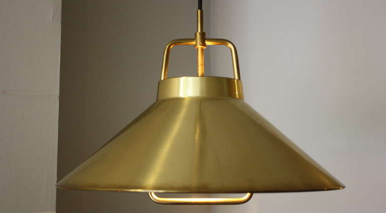 Danish Brass Pendant Light by Frits Schegel