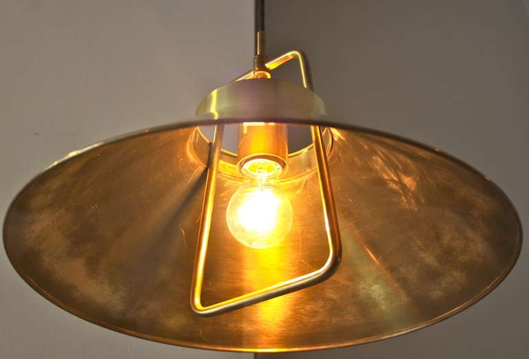 Brass Pendant Light by Frits Schegel In Excellent Condition In London, GB