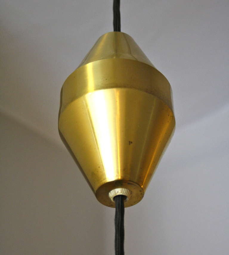 Mid-20th Century Brass Pendant Light by Frits Schegel