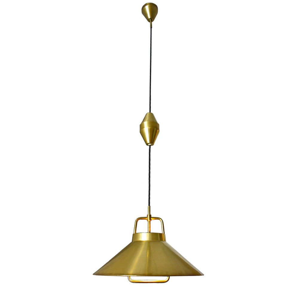 Brass Pendant Light by Frits Schegel