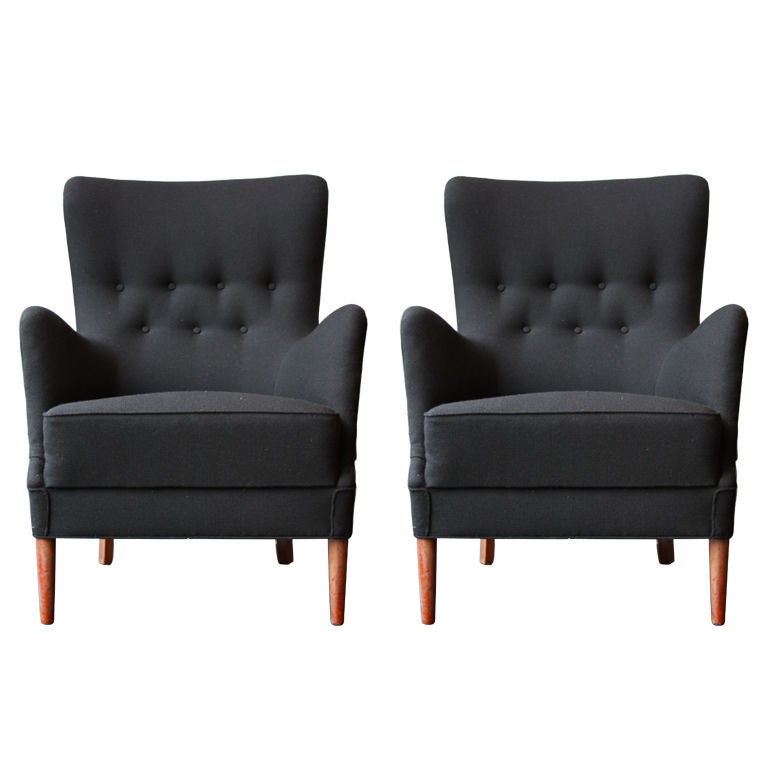 Pair of Highback Armchairs at 1stdibs