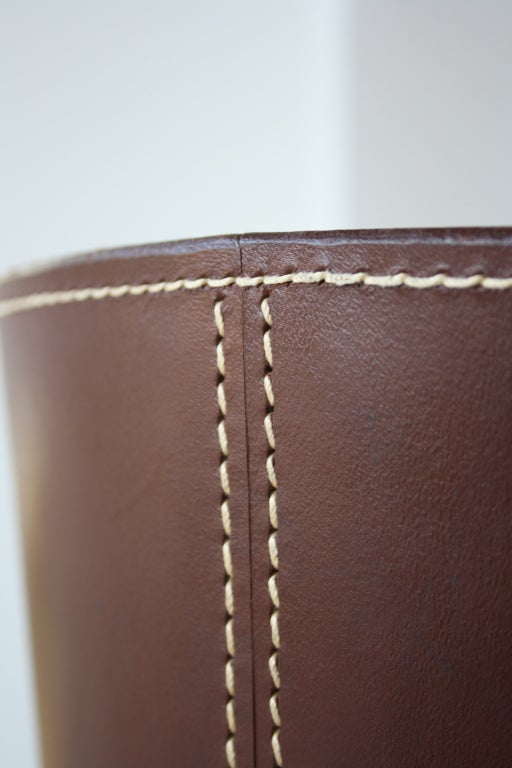 Leather Carl Aubock Wastepaperbasket