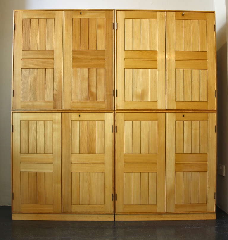 Four Mogens Koch Cabinets in Elm