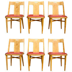 Lovely Set of Six Modernist Dining Chairs