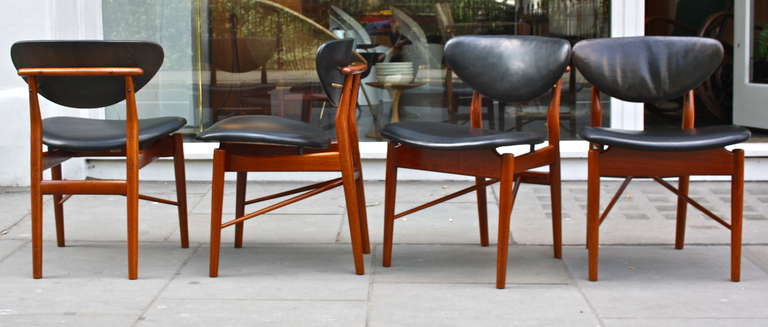 Modern Finn Juhl Set of Four NV108 Chairs