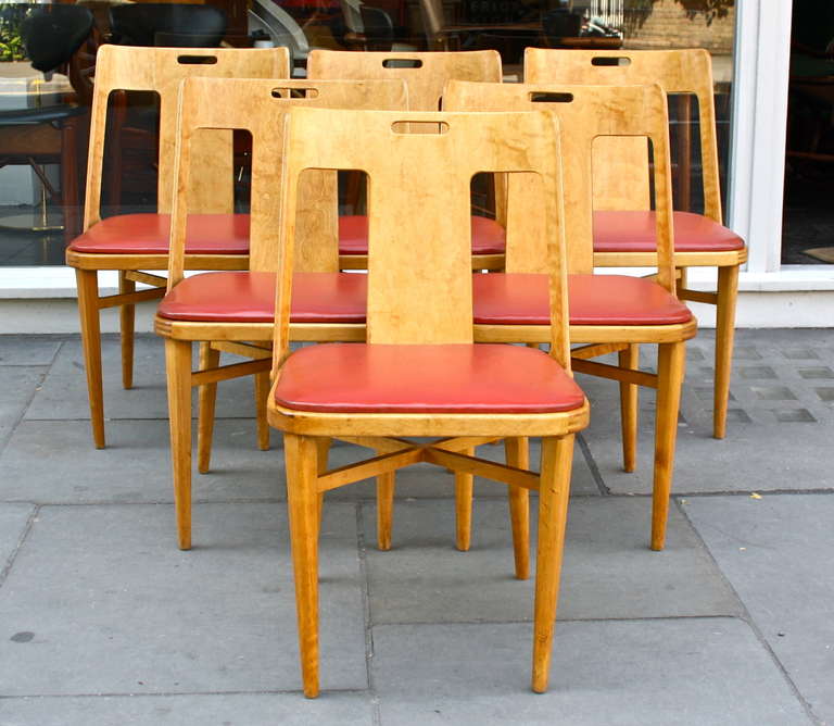 Lovely Set of Six Modernist Dining Chairs In Good Condition In London, GB