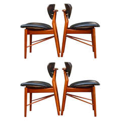 Finn Juhl Set of Four NV108 Chairs