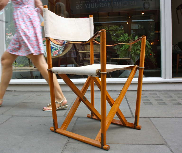 Set of Four MK-16 Folding Chairs by Mogens Koch In Excellent Condition In London, GB