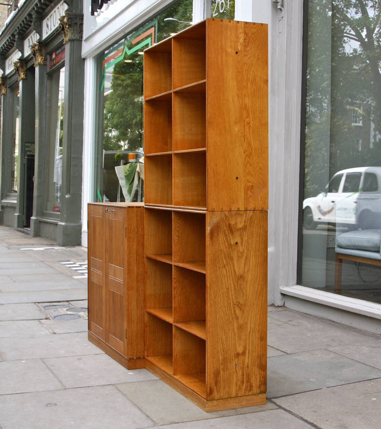 Scandinavian Modern Mogens Koch Set of Oak Bookshelves and Cabinet