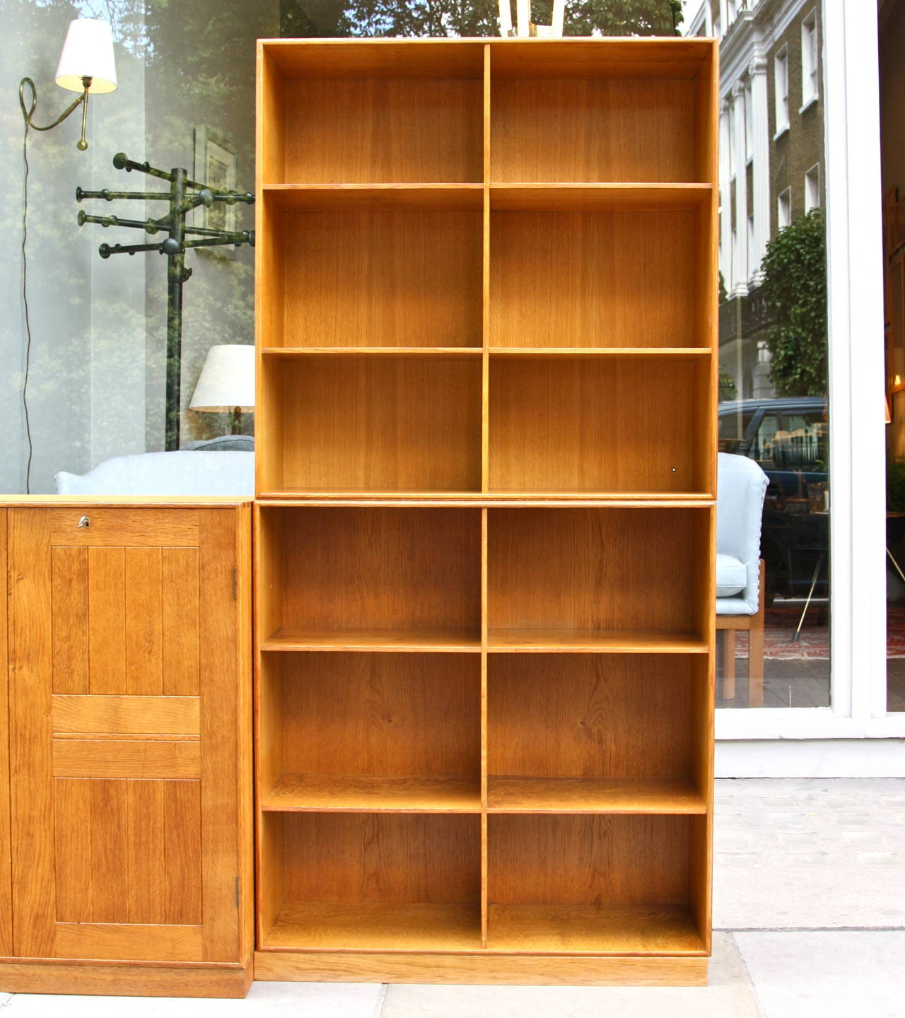 Hand-Crafted Mogens Koch Set of Oak Bookshelves and Cabinet