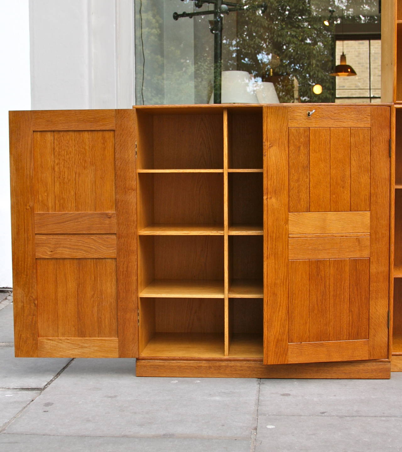 Austrian Mogens Koch Set of Oak Bookshelves and Cabinet