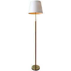 Vintage 1950s Brass and Leather Floor Lamp Vintage 1950s Brass and Leather Floor Lamp