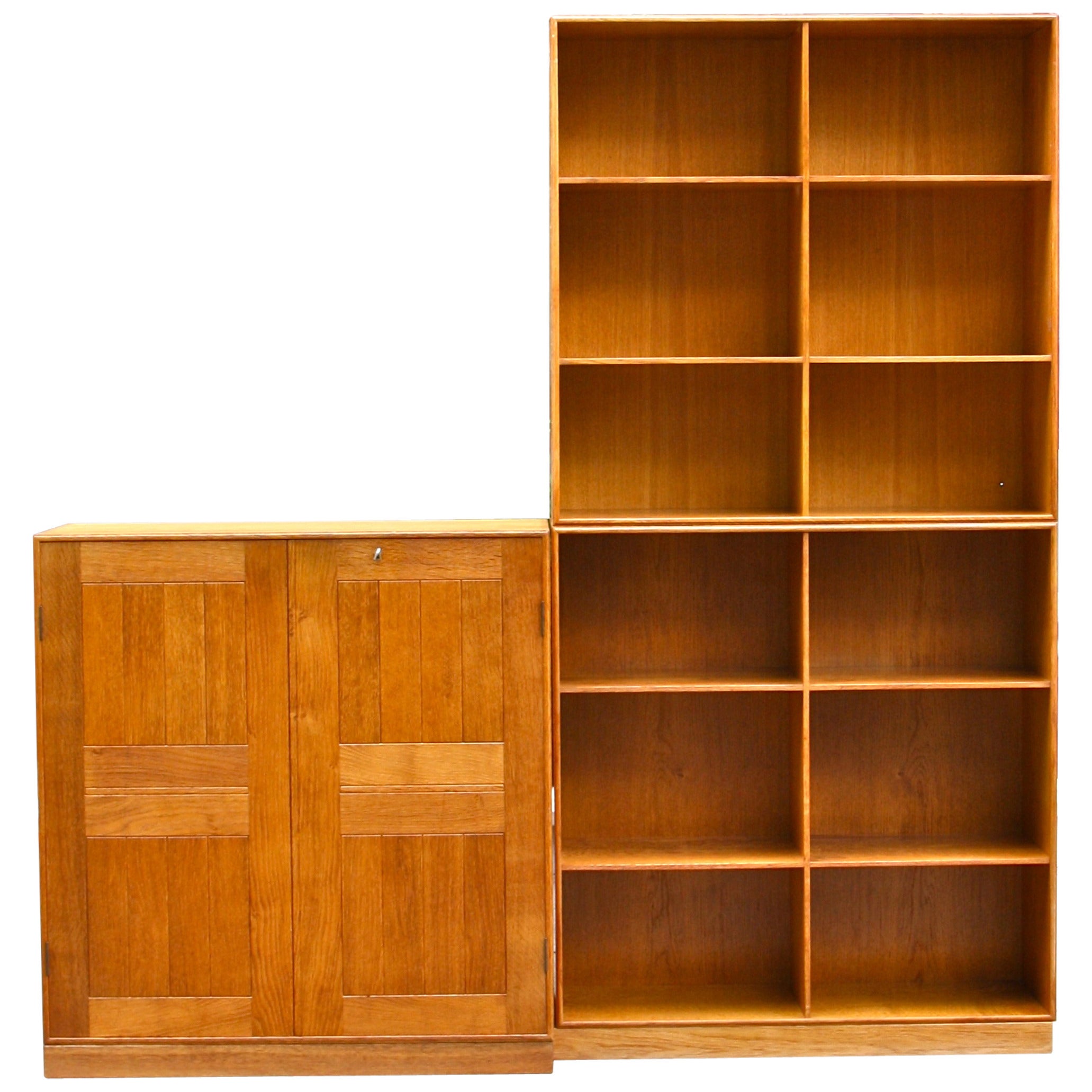 Mogens Koch Set of Oak Bookshelves and Cabinet