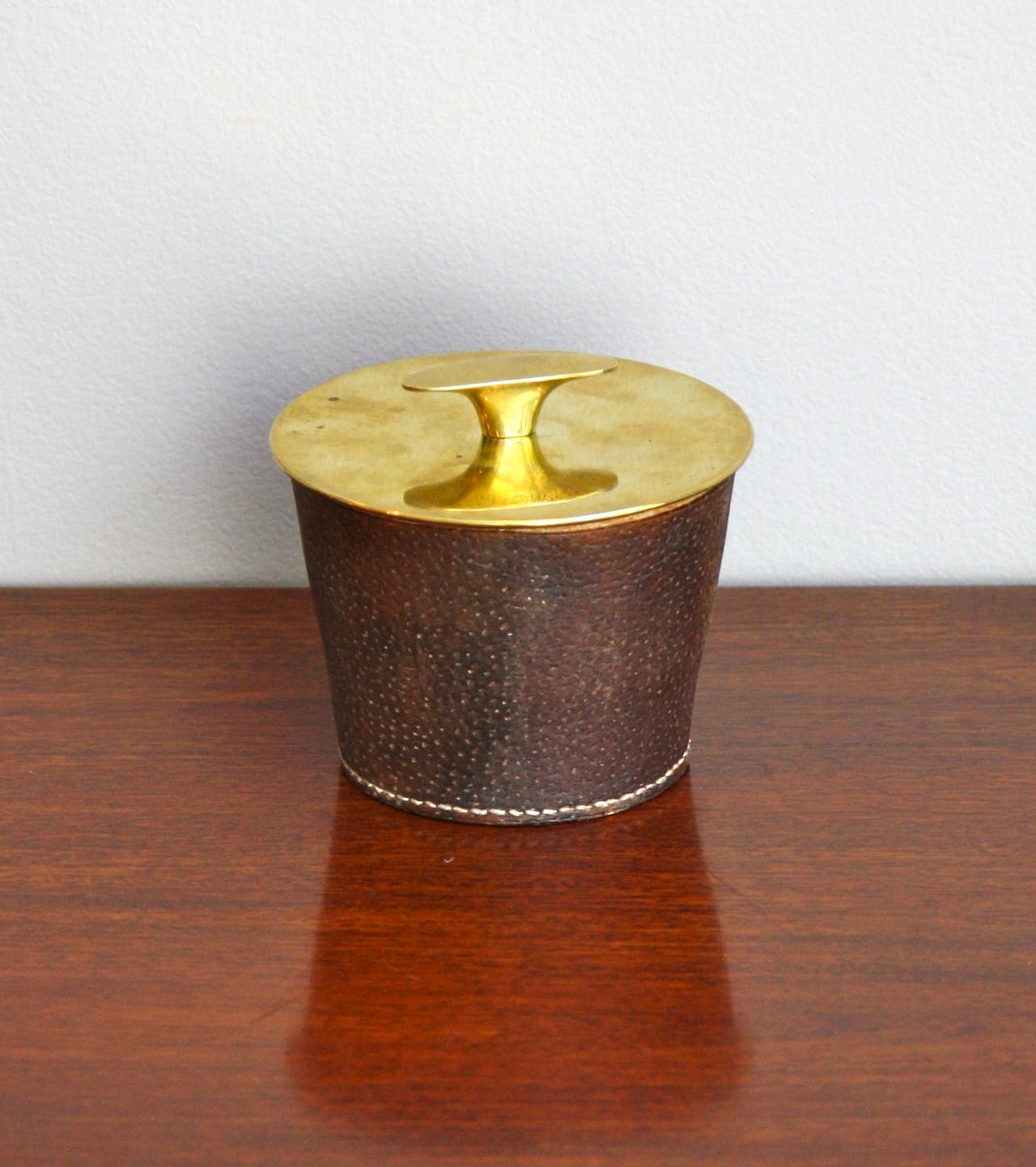 Hand-Crafted Carl Auböck Leather Tobacco Jar