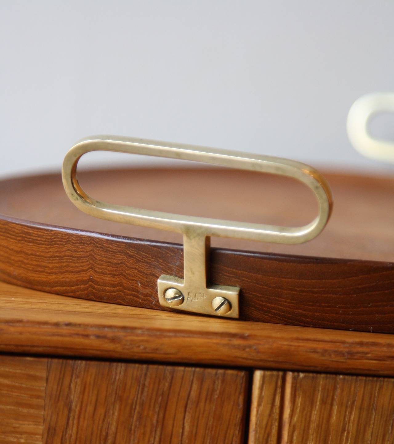 Cast Carl Auböck Oval Walnut tray