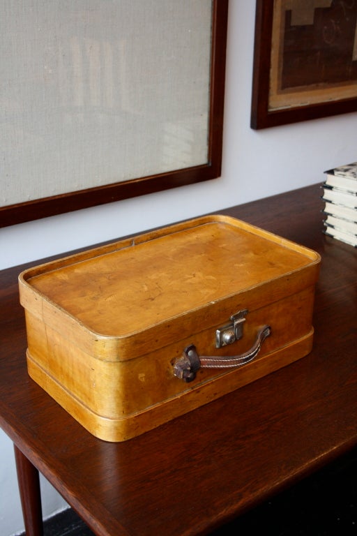 vintage plywood suitcase