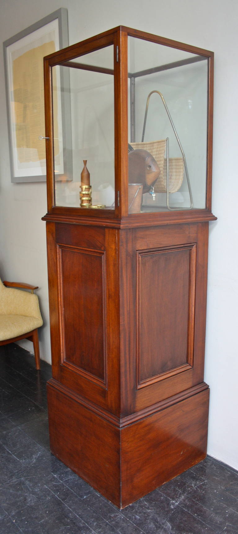 Mahogany Pair of Museum Display Cabinets