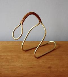 Carl Auböck Brass and Wicker Bottle Holder