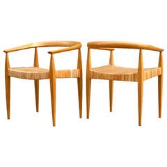 Pair of Rare Nanna Ditzel Oak Chairs
