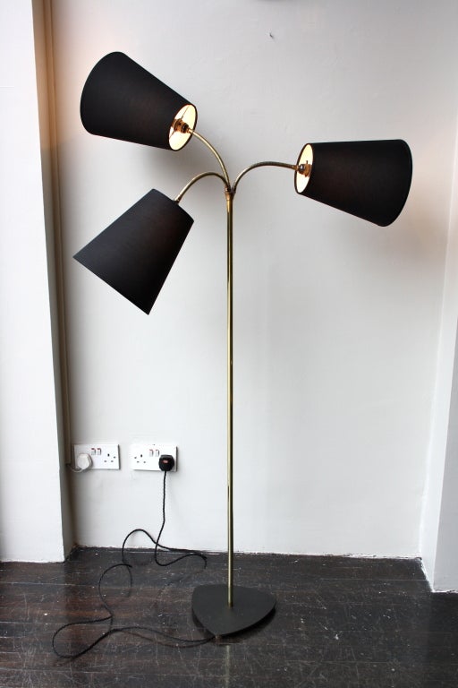 Three Armed Flexible Floor Light