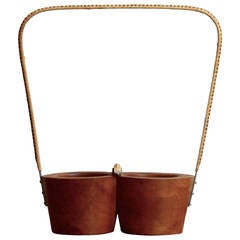 Carl Auböck Double Walnut Bottle Holder with Corkscrew 10