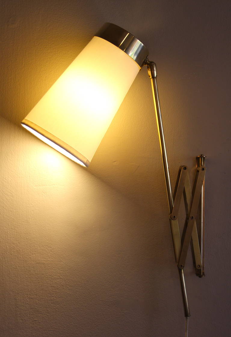 Large Brass Concertina Wall Light at 1stdibs