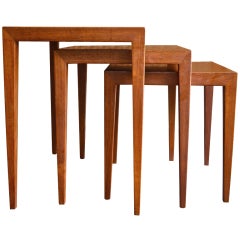 Vintage Nest of Three Tables by Haslev