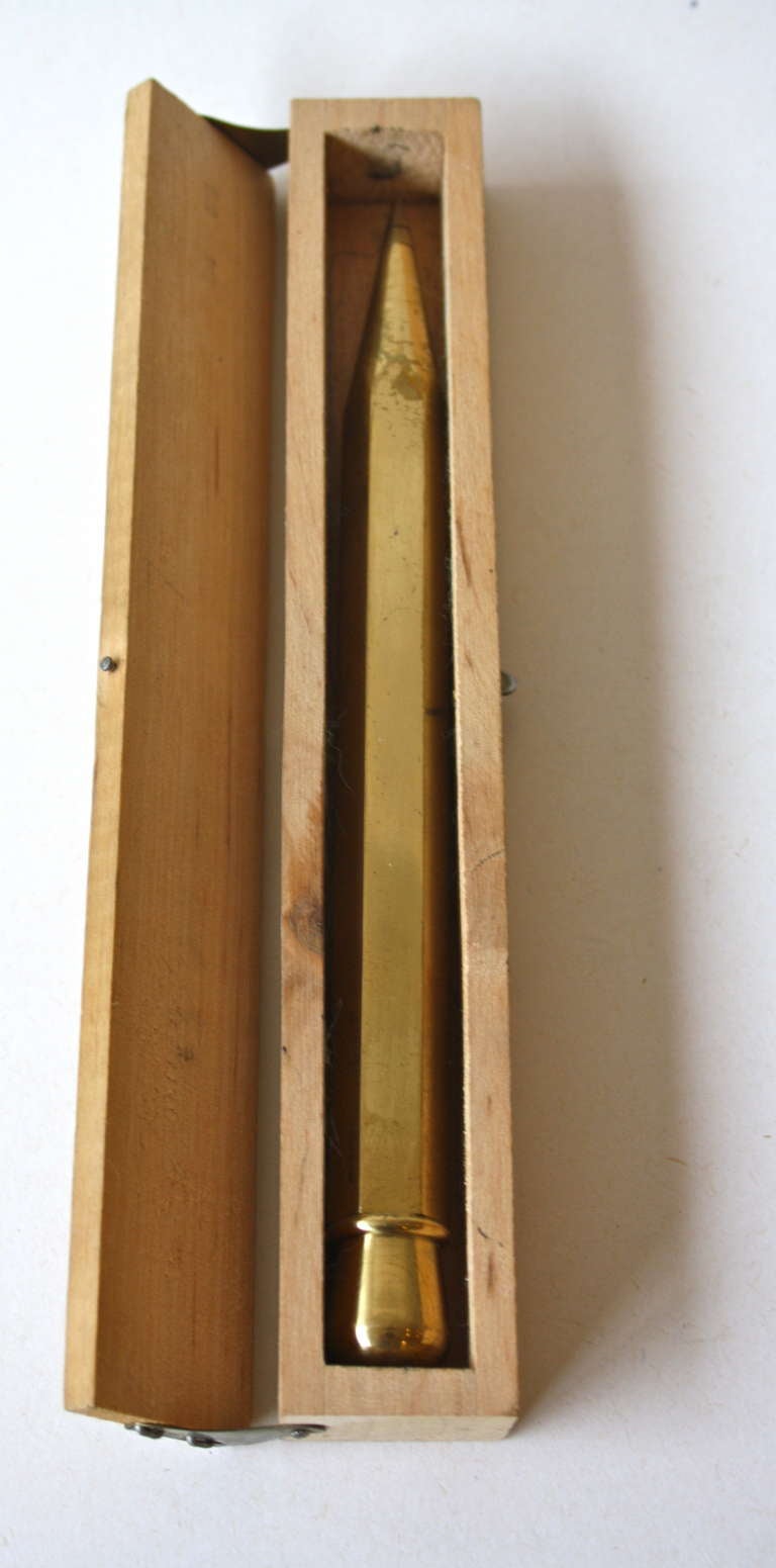 Solid Brass Pen & Original Box by Carl Aubock 1