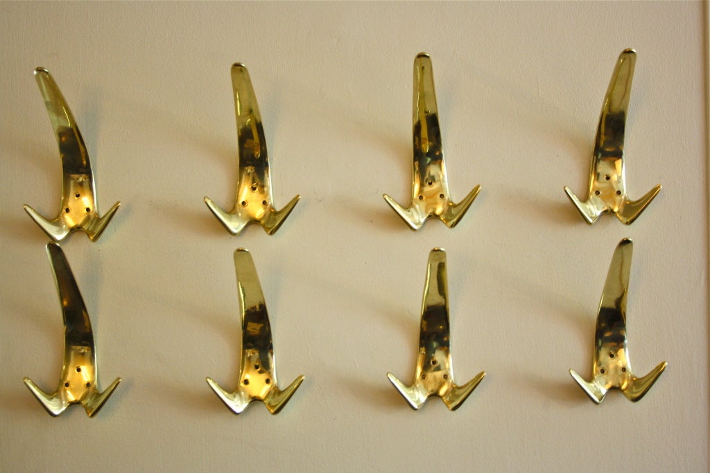 Seven Sculptural Double Hooks by Carl Aubock