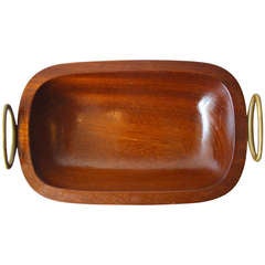 Vintage Large Wooden Bowl by Carl Aubock