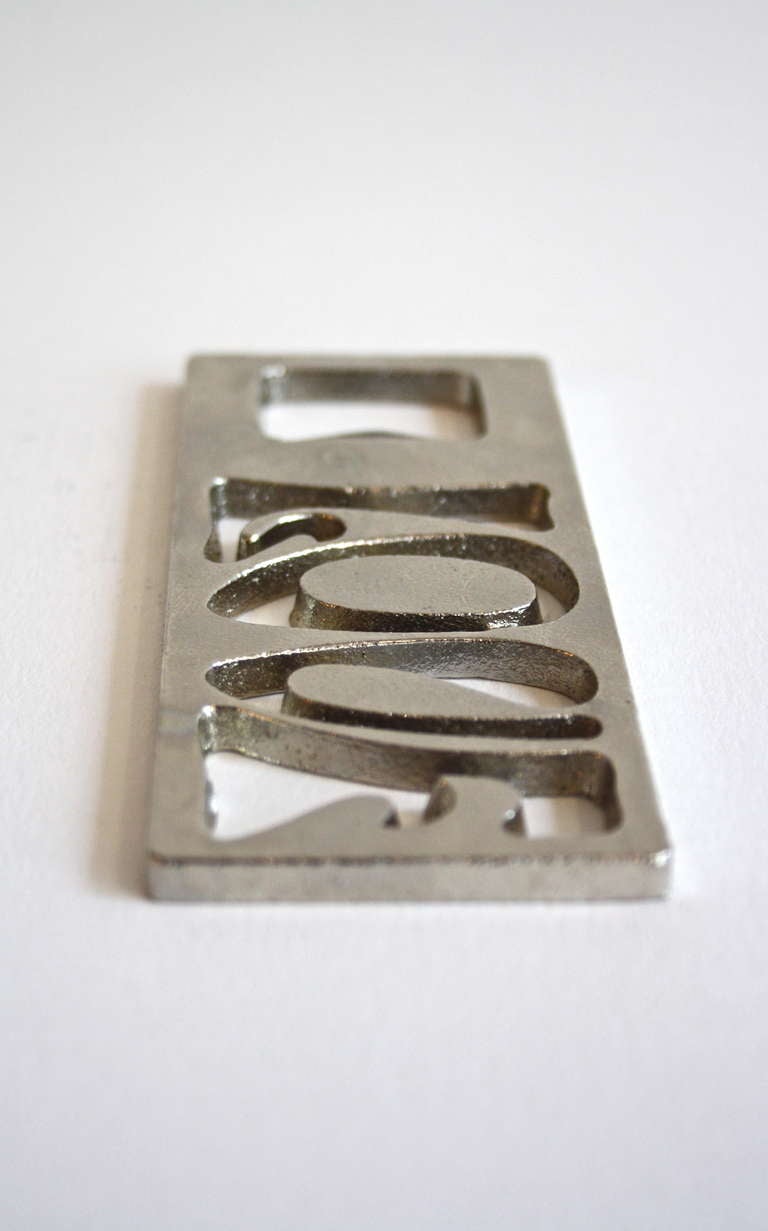 1960s LOVE Bottleopener by Carl Aubock In Excellent Condition In London, GB