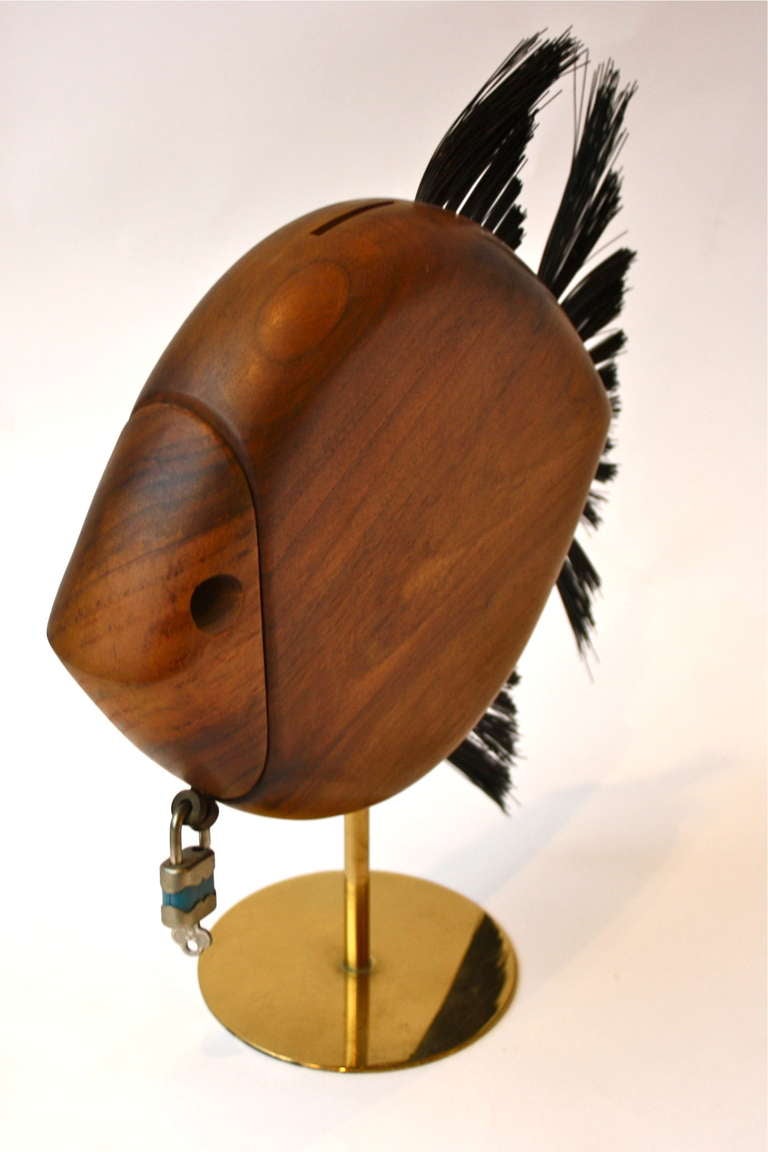 Mid-Century Modern Carl Auböck Beautiful Walnut Fish Bank