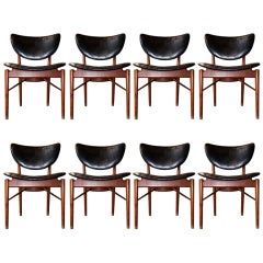 Extremely Rare Set of 8 Dining Chairs by Finn Juhl