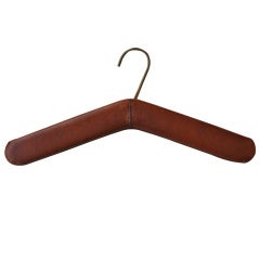 Vintage Hand Stitched Leather Coathangers by Carl Aubock
