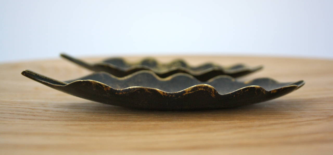 Pair of Leaf Ashtrays by Carl Auböck In Good Condition In London, GB