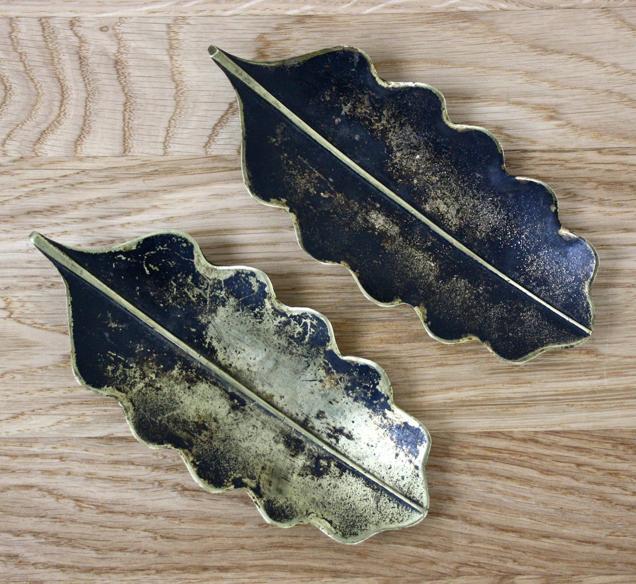 Modern Pair of Leaf Ashtrays by Carl Auböck