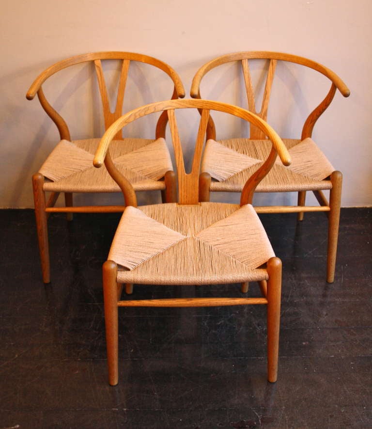 Danish Set of Six Hans Wegner Wishbones Chairs