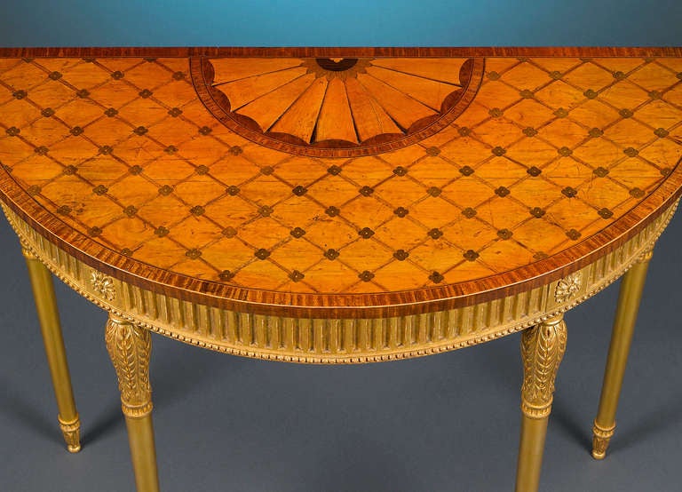 Pair of Sheraton Demi-lune Tables In Excellent Condition In New Orleans, LA